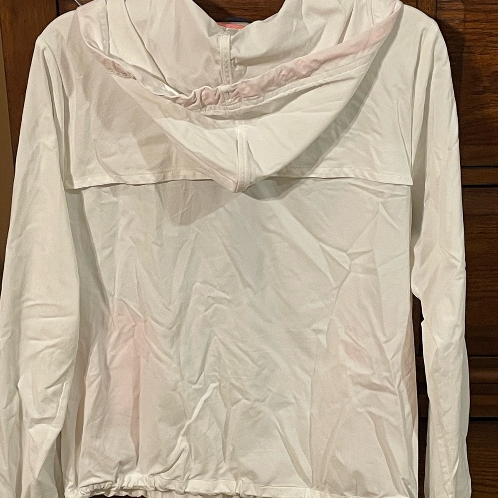 Southern Tide White Hooded Anorak with Coral and Navy Trim - Picture 4 of 4
